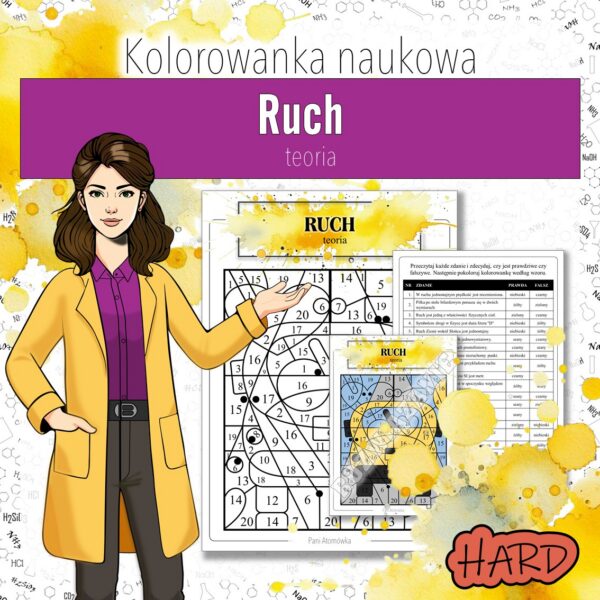 Kinematyka: Ruch - Kolorowanka naukowa (fizyka, kl 7)