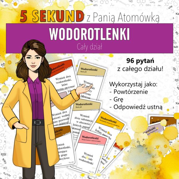 Chemia nieorganiczna: Wodorotlenki - 5 sekund (chemia, kl 7/8). MOC powtórki.