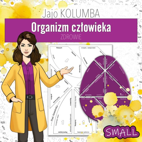 Organizm człowieka: Specjalizacje lekarskie vs. choroby - Tangram, Jajo Kolumba (biologia, kl 7). Wielkanoc.