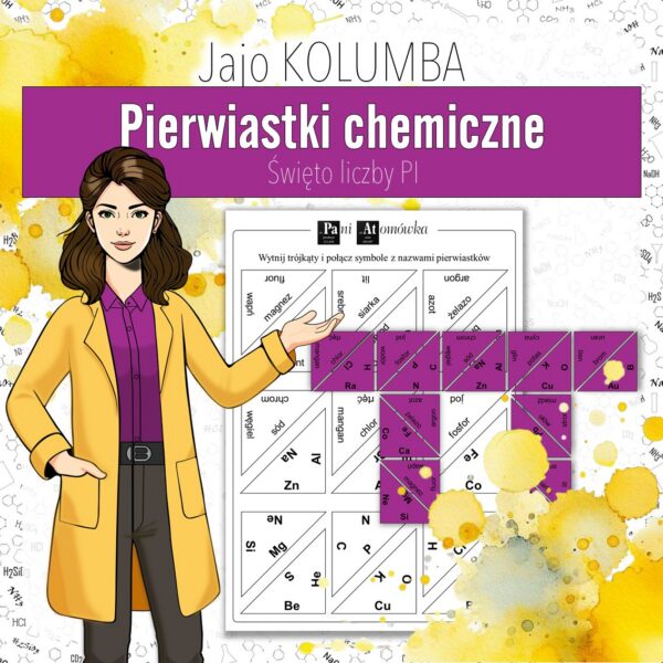 Podstawy chemii: Symbole i nazwy pierwiastków chemicznych - Tangram, Układanka (chemia, kl 7). Święto liczby PI.