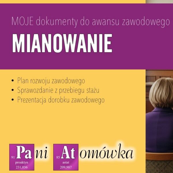 Awans zawodowy nauczyciela. MIANOWANIE. Plan rozwoju zawodowego. Sprawozdanie. Prezentacja. WZÓR.