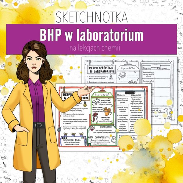 Podstawy chemii: Zasady BHP na lekcjach chemii – Sketchnotka (chemia, kl 7).