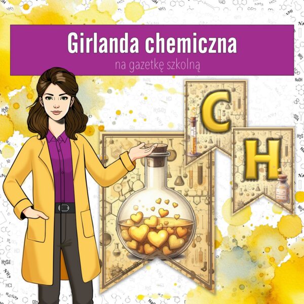 Gazetka do sali lekcyjnej – Girlanda z chemii dla nauczycieli przedmiotów przyrodniczych
