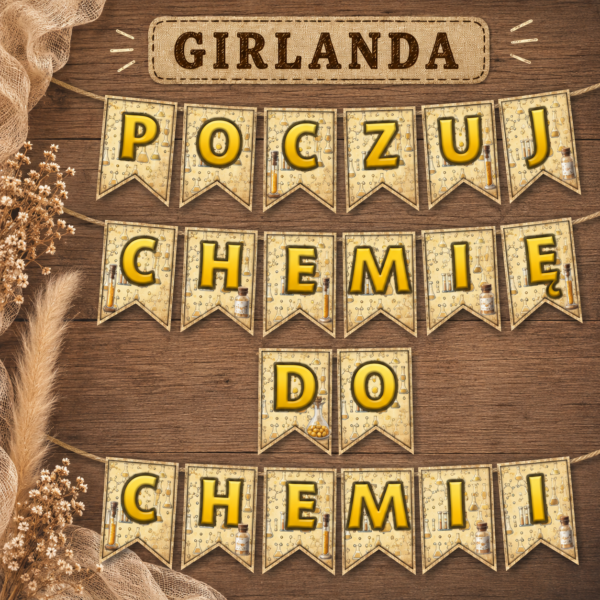 Gazetka do sali lekcyjnej – Girlanda z chemii dla nauczycieli przedmiotów przyrodniczych