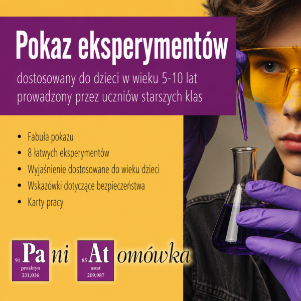 Eksperymenty chemiczne dla dzieci – Scenariusz pokazu dla uczniów klas 7–8