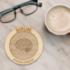 Prezent dla nauczyciela biologii - drewniana podkładka pod kubek „BIOLOG” (Dzień nauczyciela, 14.10)