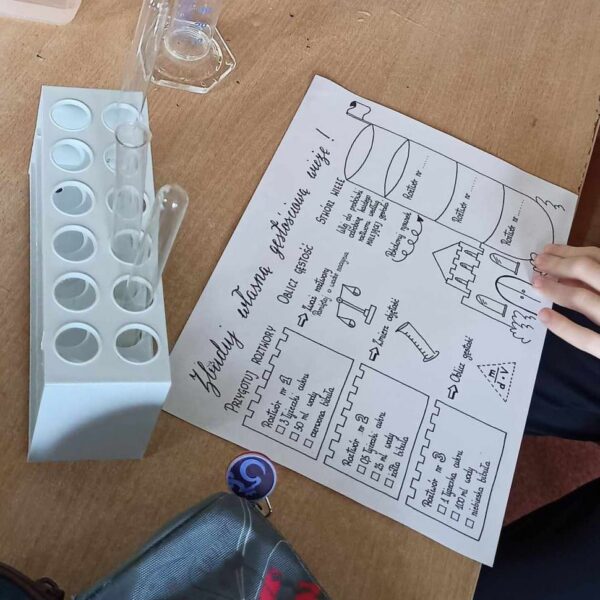 Podstawy chemii: Gęstość substancji – Sketchnotka | Chemia klasa 7