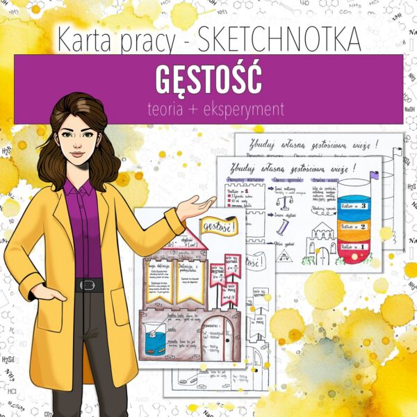Podstawy chemii: Gęstość substancji – Sketchnotka | Chemia klasa 7