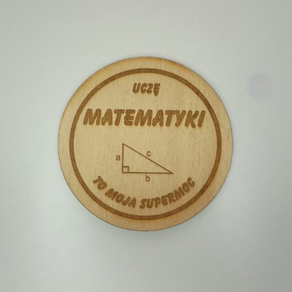 Drewniany magnes - prezent dla nauczyciela matematyki