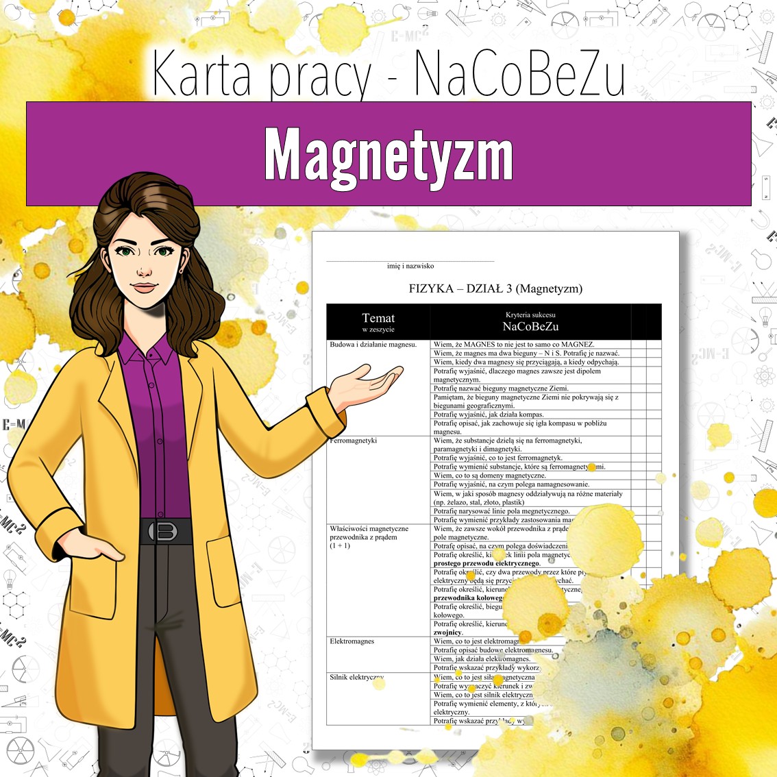 Kryteria sukcesu - fizyka klasa 8, dział 3 | NaCoBeZu do działu Magnetyzm