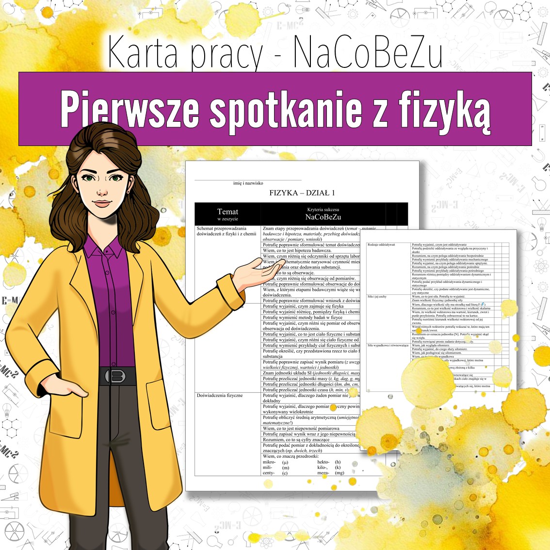 Kryteria sukcesu - fizyka klasa 7, dział 1 | NaCoBeZu do „Spotkania z fizyką” (Nowa Era)