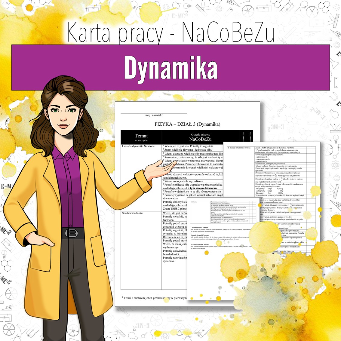 Kryteria sukcesu - fizyka klasa 7, dział 5 | NaCoBeZu do działu Dynamika