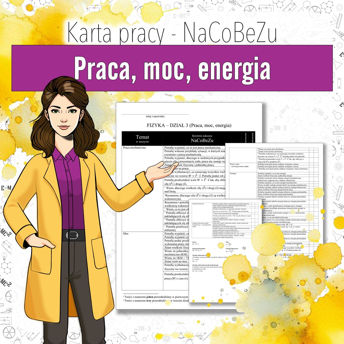 Kryteria sukcesu - fizyka klasa 7, dział 6 | NaCoBeZu do działu Praca, moc, energia
